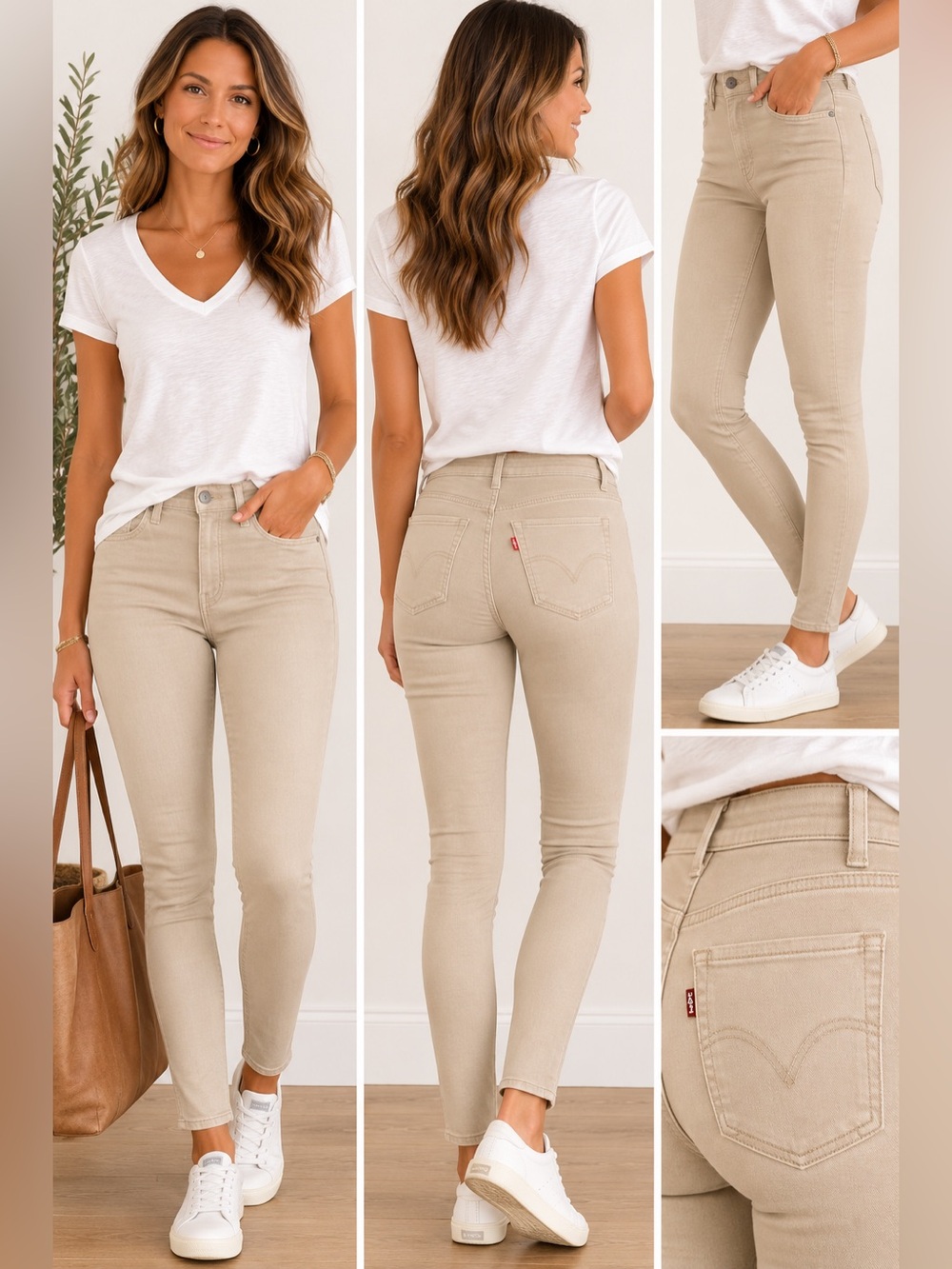 Levi’s 311 Shaping Skinny Jeans Women’s 30 Beige Tan Stretch
